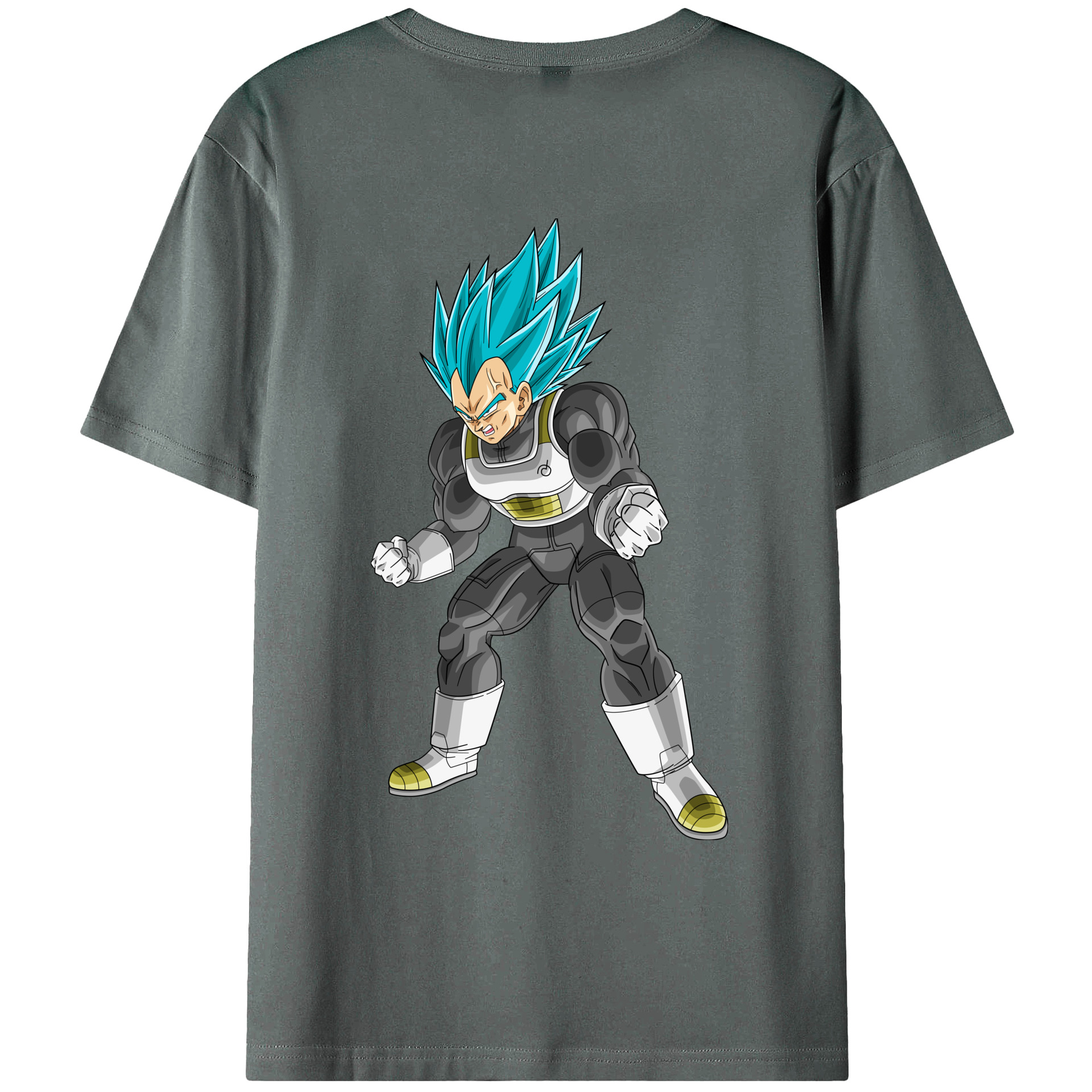 （画像用） ドラゴンボール ベジータ四世（Bejīta Yonsei）DRAGON BALL Vegeta IV 綿100％ メンズ半袖Tシャツ（バックプリント） 通気性